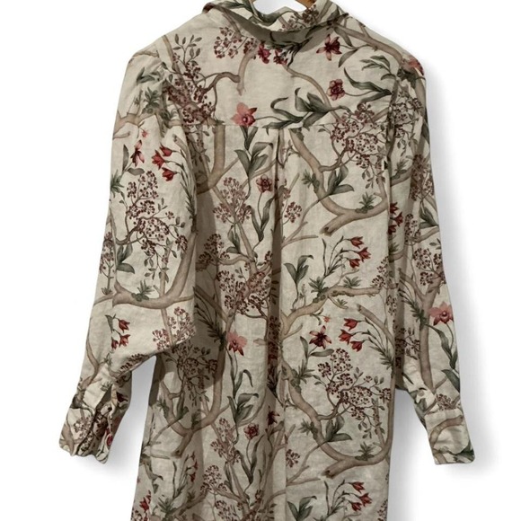Johanna Ortiz x H&M 100% linen shirt dress with floral print. #resortwear #linen - Picture 7 of 9